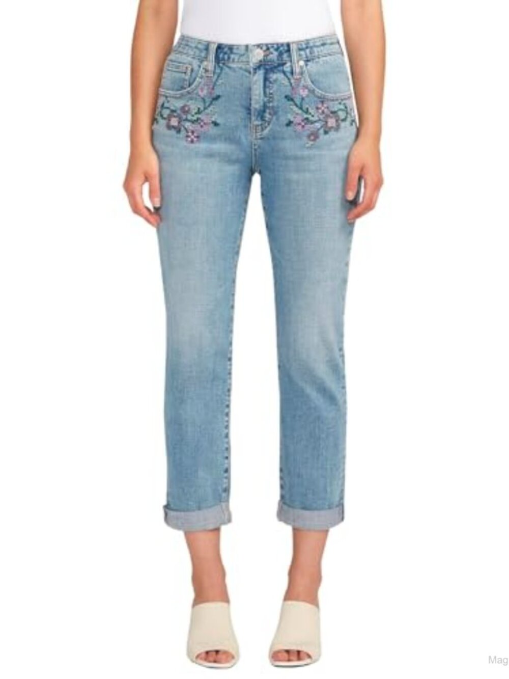 Carter Mid Rise Girlfriend Jeans Slim Fit 5-Pocket Stretch Denim
